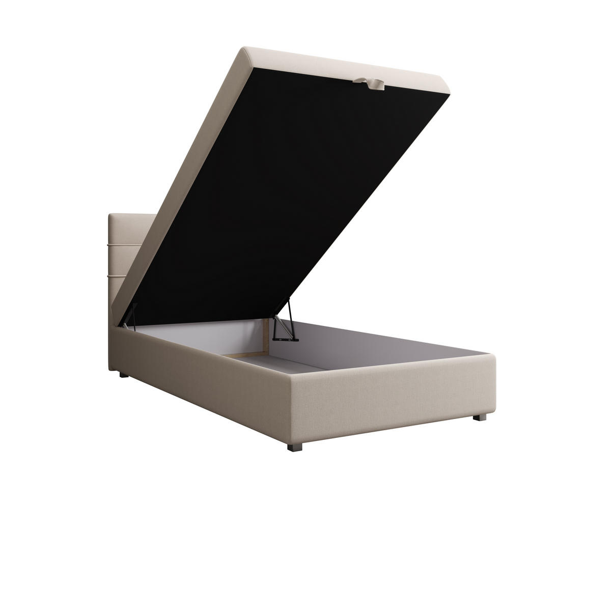 BOXBETT FADO 1 90x200, mit Matratze H3 und Topper, Cosmic 10 - Beige, Holz/Kunststoff (90/200cm) - Bedante