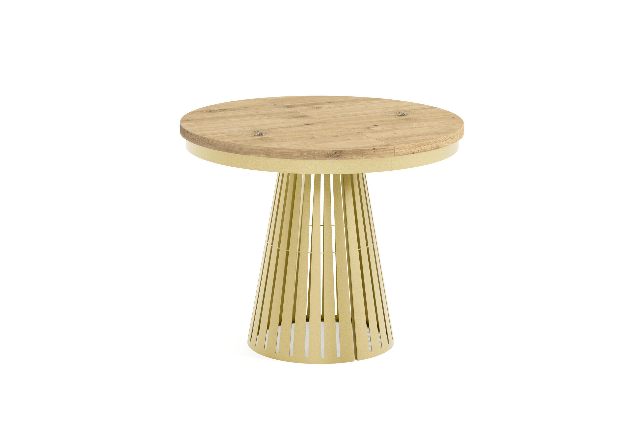 ESSTISCH Cone Bis - Goldfarben/Eiche Artisan, Holzwerkstoff/Metall (100/100/76cm) - Meblini