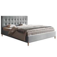 BETT Grau LUXO 4 Gepolstert Auf Hohen Beinen 120x200 cm - Grau, Textil (120/200cm) - Sepro Meble