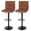 BARHOCKER 2er-Set gepolstert und höhenverstellbar mit Lehne Sitzhöhe 64-85cm Wildlederimitat vintage hellbraun - Hellbraun, Kunststoff/Textil (44/116/46cm) - PROREGAL