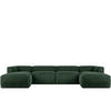 PANORAMA-ECKSOFA BUFFO 7/8 Sitzer mit extrem weicher Sitzfläche, Kordstoff, dunkelgrün - Dunkelgrün, Textil (424/73/180cm) - KONSIMO®