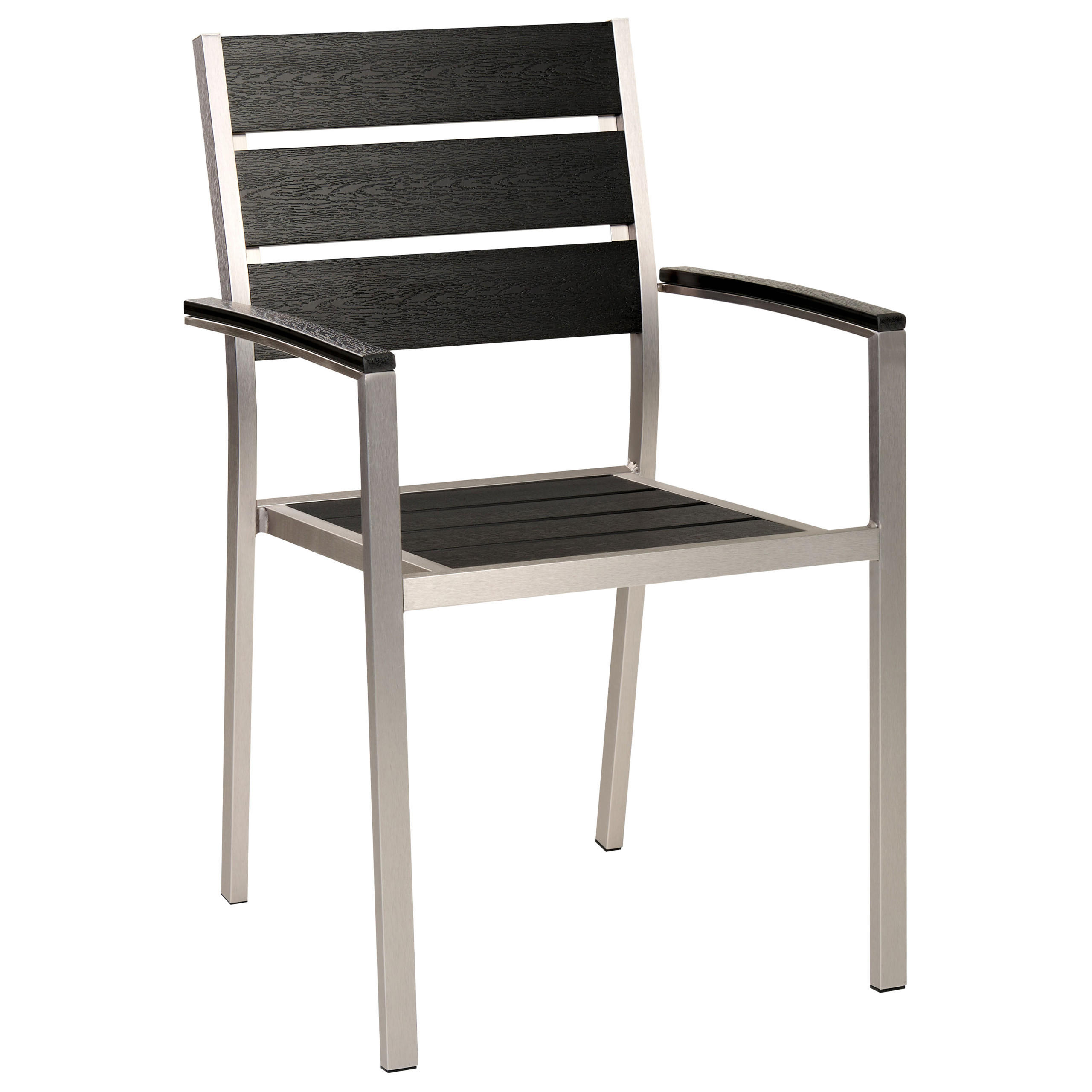 GARTENMÖBEL SET 6-Sitzer Aluminium Kunstholz schwarz Vernio - Silberfarben/Schwarz, Kunststoff - Beliani