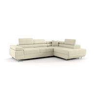 ECKSOFA EMILY mit Schlaffunktion Quelle 02 Rechts - Ecru, Textil (275/200cm) - Bedante