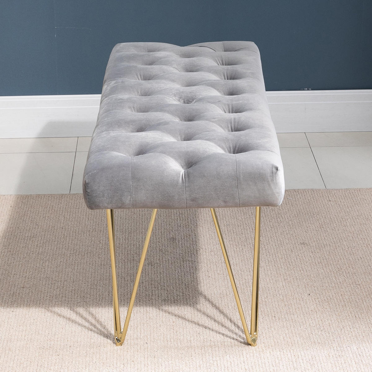SITZBANK Teruel Norte Grau 116/44.5/49 cm - Grau, Textil/Metall (116/49/44.5cm) - Jamb