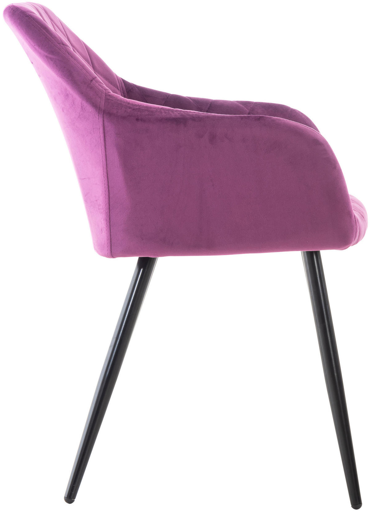 ESSZIMMERSTUHL Shyva Samt, Gestell Metall matt Schwarz Lila - Lila/Schwarz, Textil/Metall (47/84/44cm) - TPFLiving