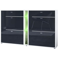 SCHUHSCHRANK Today Fronten in Schwarz Hochglanz - Schwarz Hochglanz, Holzwerkstoff (155.5/95/28cm) - Vladon