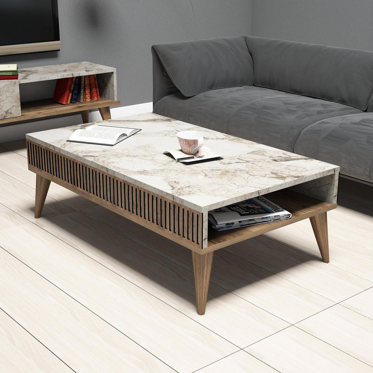 COUCHTISCH milan Braun - Braun, Holz (105/60/34cm) - Habitat Garten
