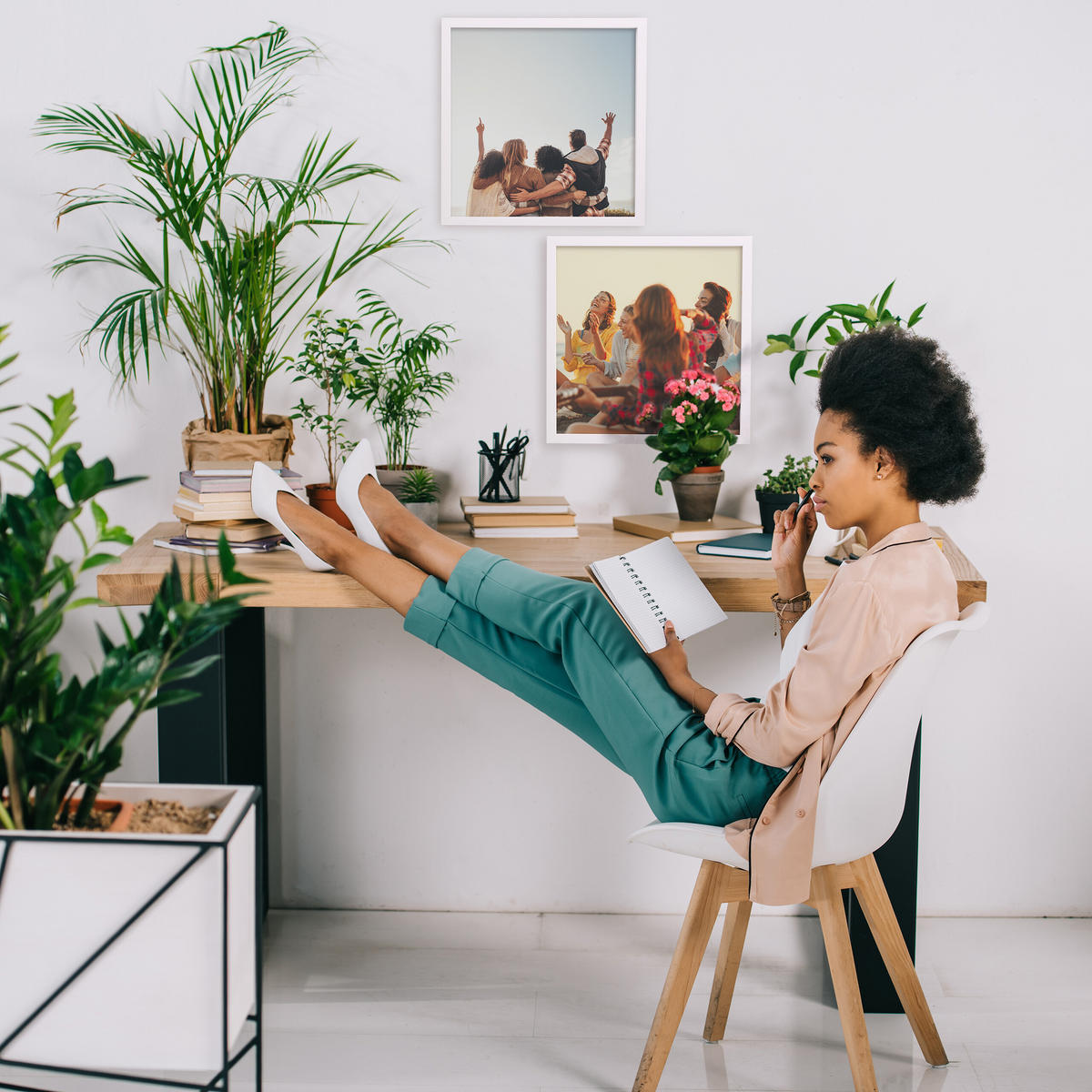 2XBILDERRAHMEN - Weiß, Glas/Holzwerkstoff (41/41/2.5cm) - Relaxdays