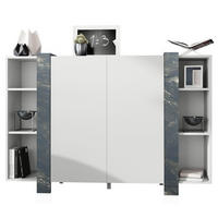 HIGHBOARD Ida Blenden in Marmor Graphit - Dunkelbraun, Holzwerkstoff (149/101/34cm) - Vladon