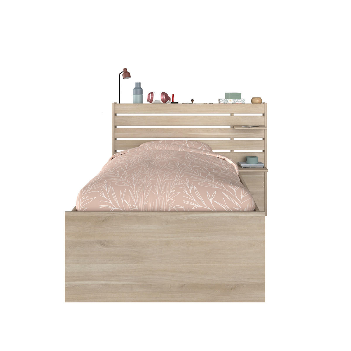 STAURAUMBETT Escale 1 90x200cm Japanische Eiche - Apfelbaumfarben, Holz/Holzwerkstoff (90/190cm) - Calicosy