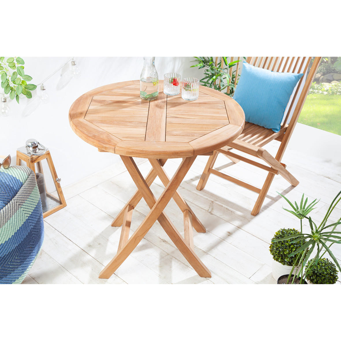 GARTENTISCH EMPIRE TEAK Teakholz rund Natur 70 cm - Braun, Holz (70/70/75cm) - riess-ambiente