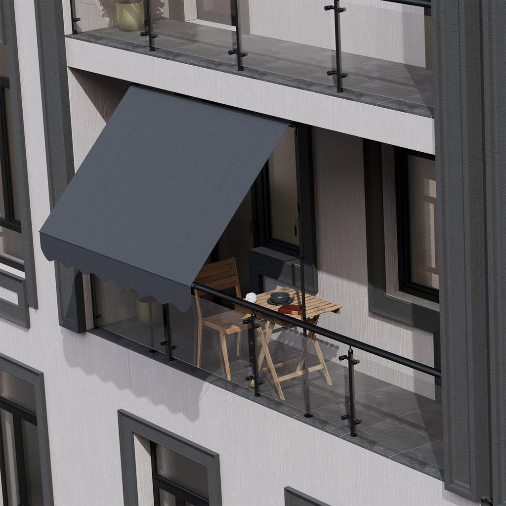 Thumbnail - Juskys Klemmmarkise, Grau, Textil, 300x200x120 cm, Sonnen- & Sichtschutz, Markisen