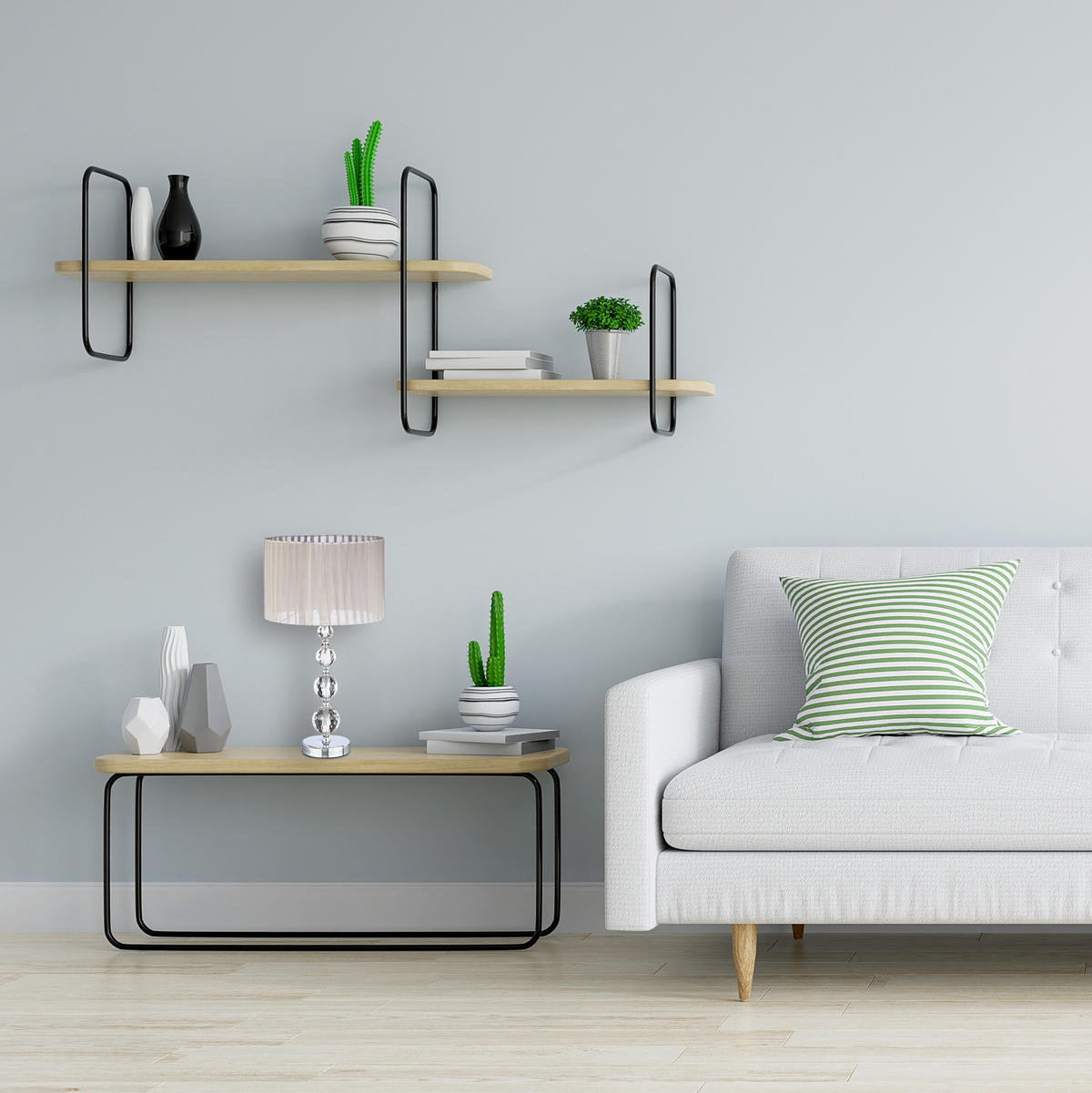 2XTISCHLAMPE - Multicolor, Glas/Textil (29.5/29.5/53cm) - Relaxdays