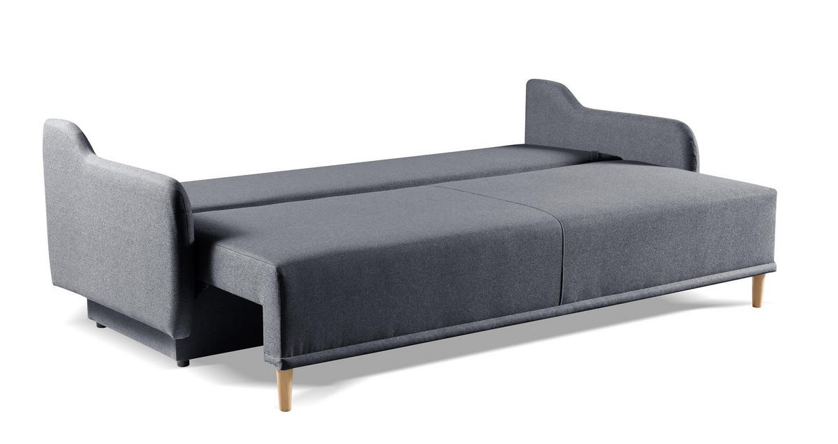 SCHLAFSCHLAFSOFA Moris, Grau - Grau, Textil (217/88/99cm) - Bettso