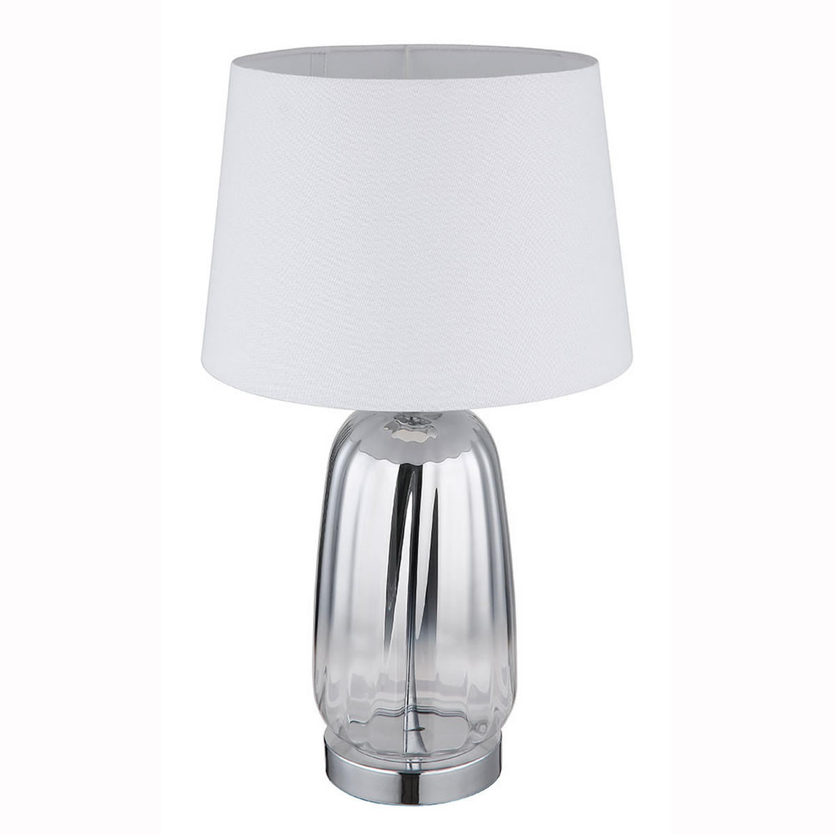 LED TISCHLEUCHTE Classy Silber Glas Textil - Silberfarben, Glas (30/30/52cm) - Globo Lighting