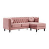 ECKSOFA - Ecke wechselbar - Samt - Altrosa - TURNER - Pink, Textil (222/144cm) - Vente-Unique
