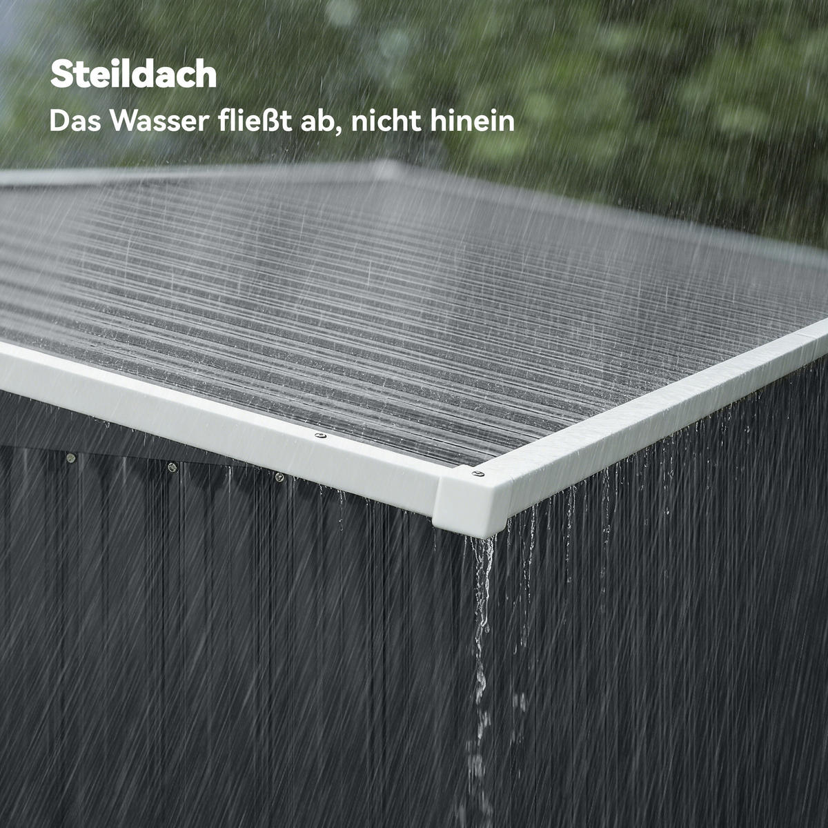GARTENHAUS Dunkelgrau 234.0/132.0/185.0cm - Dunkelgrau, Metall (132/185/234cm)