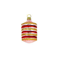 CHRISTBAUMSCHMUCK Kleiner Lampion hellrosa 4,5 cm - Multicolor, Metall (0.1/4.5/0.1cm)