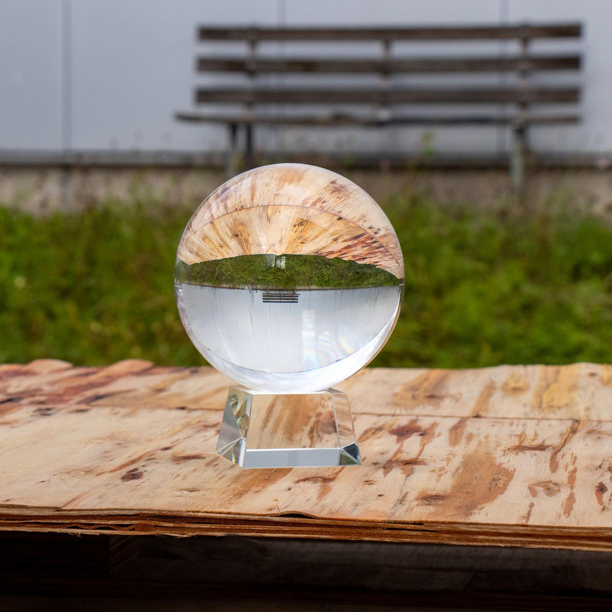 GLASKUGEL Fotokugel mit Ständer - Transparent, Glas (13cm) - Intirilife