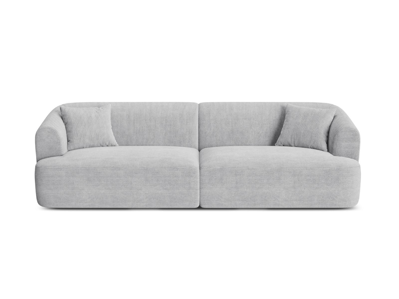 MODULARES-SOFA Campi aus Cord silber 4 Sitzplätze - Silberfarben, Textil (90/70/255cm) - Cosmopolitan Design