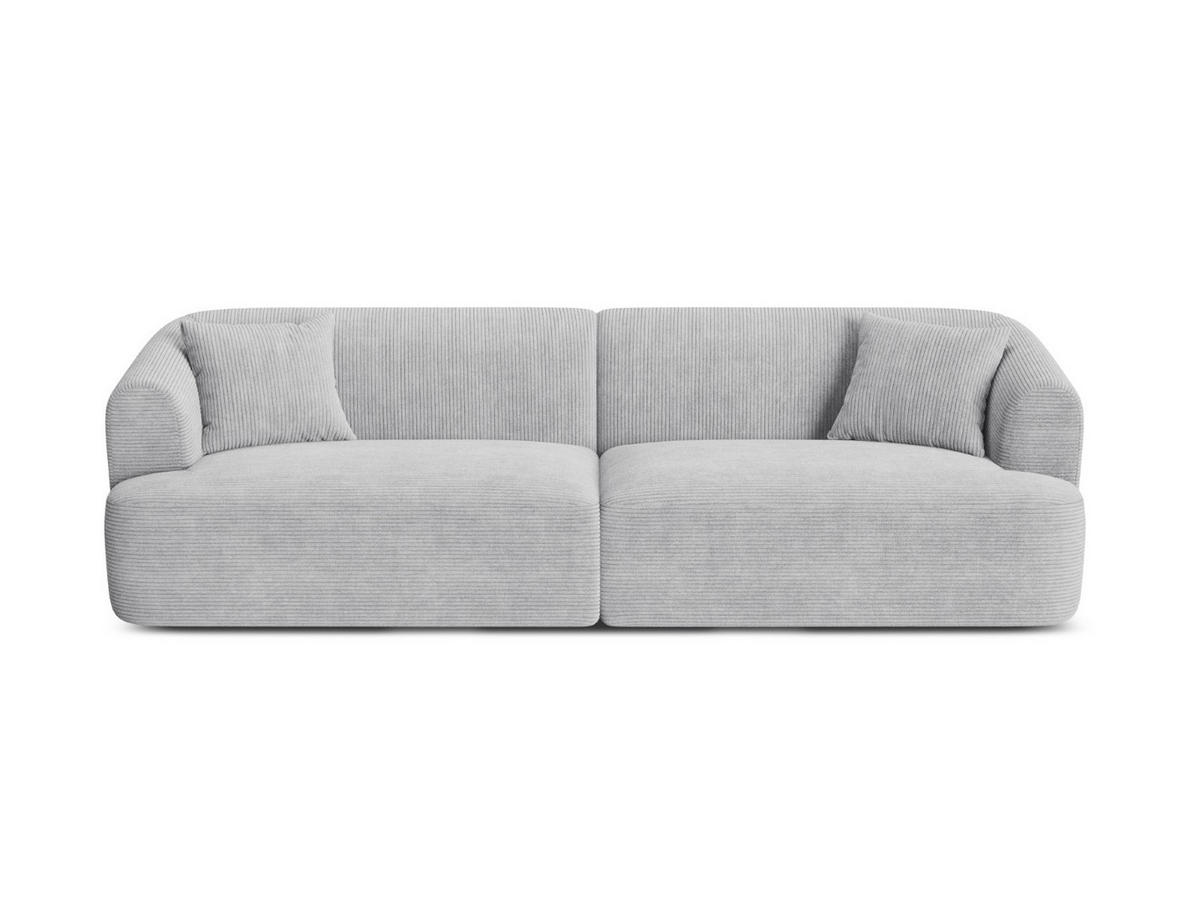 MODULARES-SOFA Campi aus Cord silber 4 Sitzplätze - Silberfarben, Textil (90/70/255cm) - Cosmopolitan Design