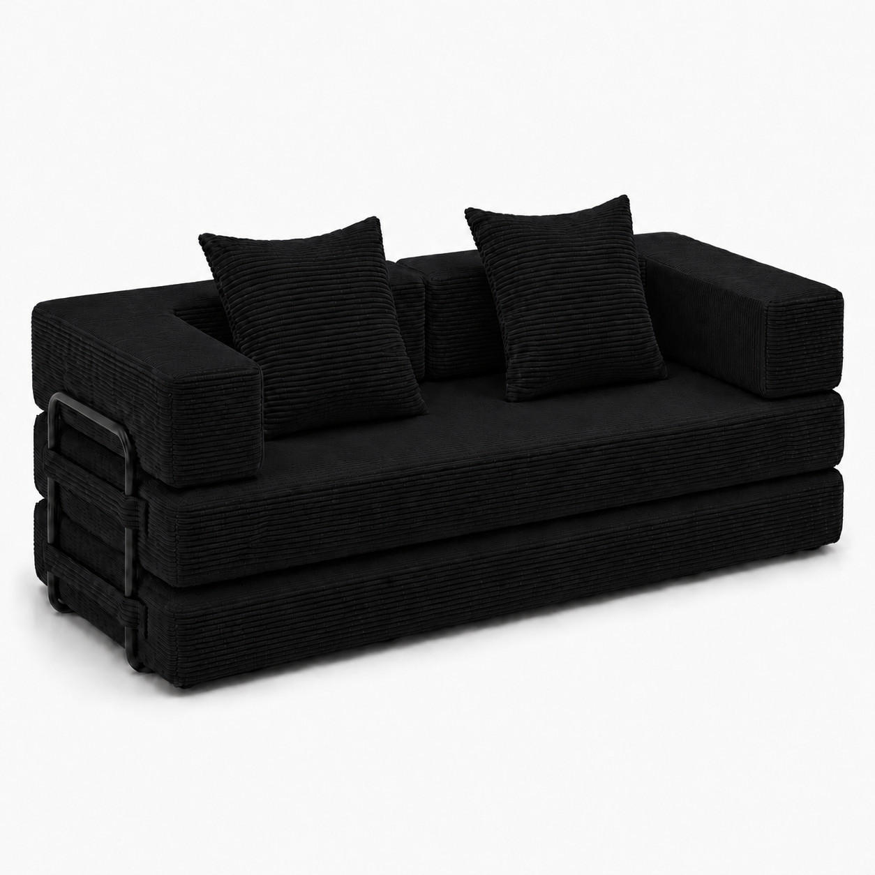 ComfortXL Schlafsofa Schwarz 185x60x92.5 cm