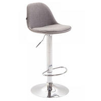 BARHOCKER Stoff grau - Chromfarben/Grau, Textil/Metall (39/82/43cm) - CLP