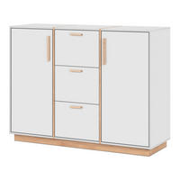 KOMMODE grau, Hickory Walnuss 125 cm, Sideboard mit viel Stauraum - Walnussfarben/Hellgrau, Holzwerkstoff (125/94/40cm) - Furn.Design