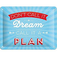 BLECHSCHILD 15/20 cm Don't call it a dream - Multicolor, Metall (20/15/0.5cm) - Nostalgic-Art