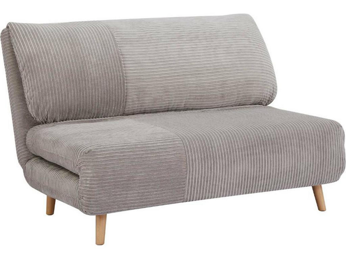 SCHLAFSOFA 2-Sitzer - Cord - Hellgrau - PALULA - Hellgrau, Textil (90/83/124cm) - Vente-Unique