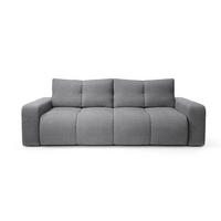 BETTSOFA DUCA Grau Jersey- Stoff mit Schlaffunktion - Grau, Holz (259/90/99cm) - MASSENO