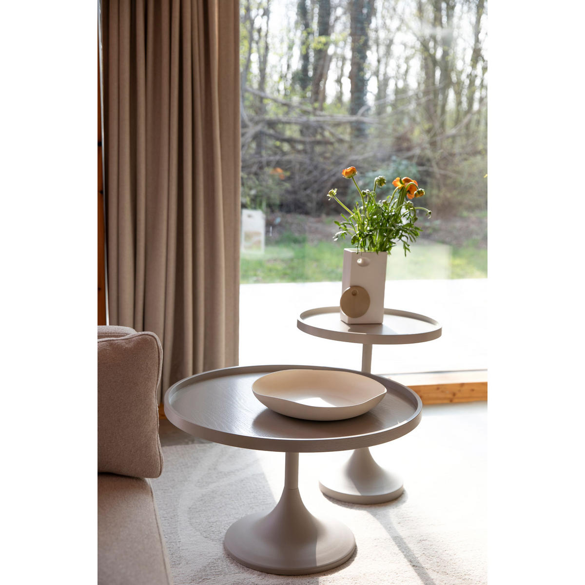COUCHTISCH Jason Rund 69 cm Beige - Beige, Metall (69/69/42cm) - Zuiver