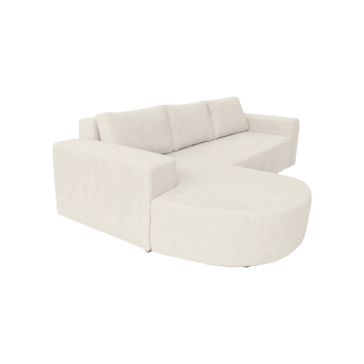 ECKSOFA Tolga mit Schlaffunktion, Ecru - Ecru, Textil (162/270cm) - Fedve