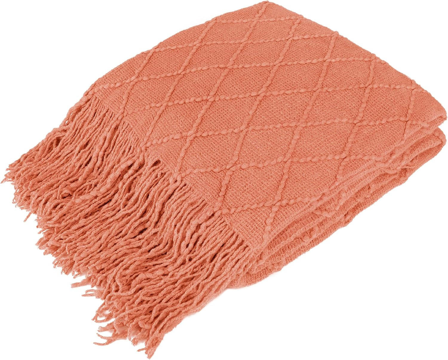 STRICKDECKE - 127 × 180 cm - Dunkelorange - Dunkelorange, Textil (127/180cm)