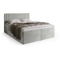 BOXBETT DREAM mit Topper 160x200 Grau - Grau, Textil (160/200cm) - Bromarkt