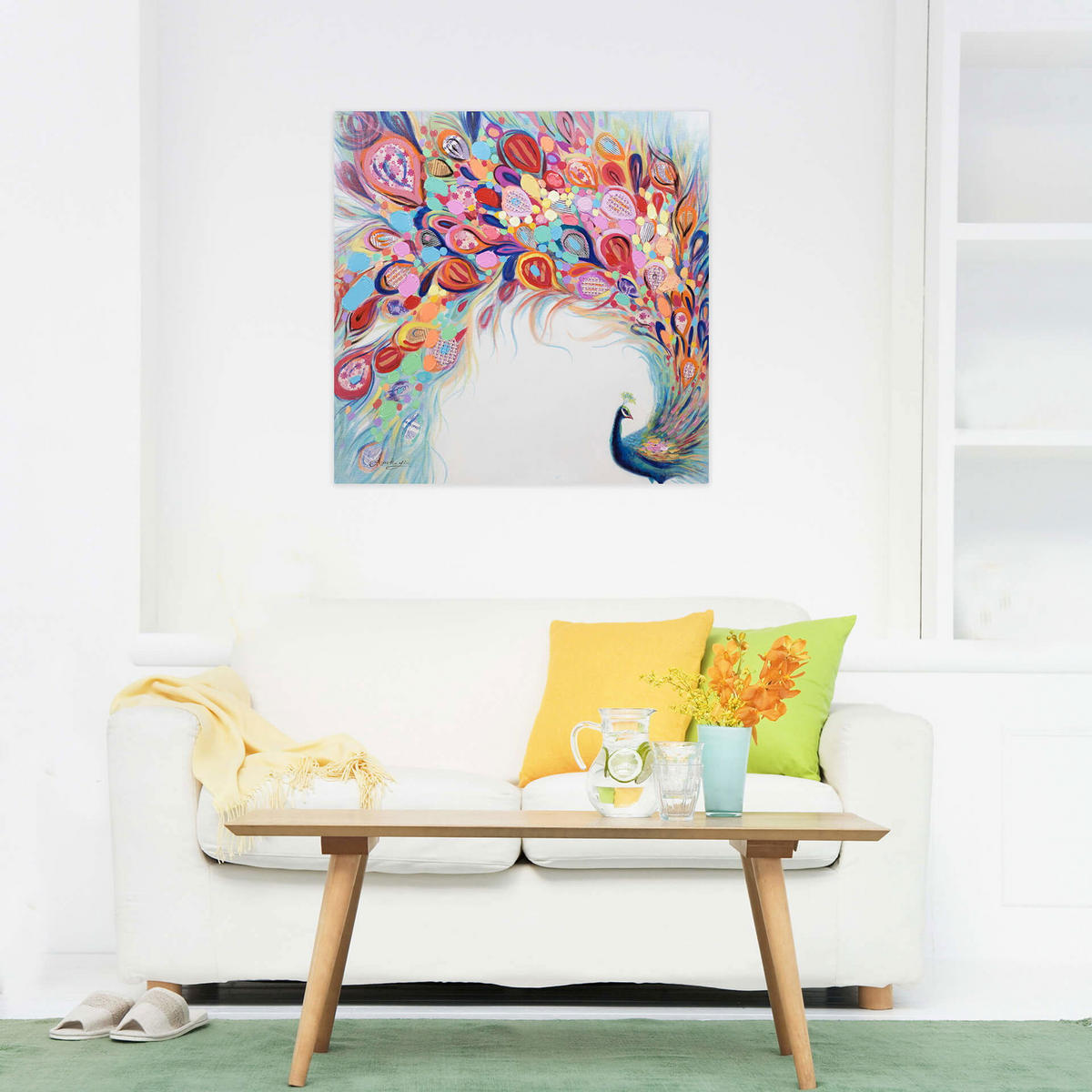 ÖLGEMÄLDE 80/80 cm - Multicolor, Holz/Textil (1.6/80cm) - KUNSTLOFT