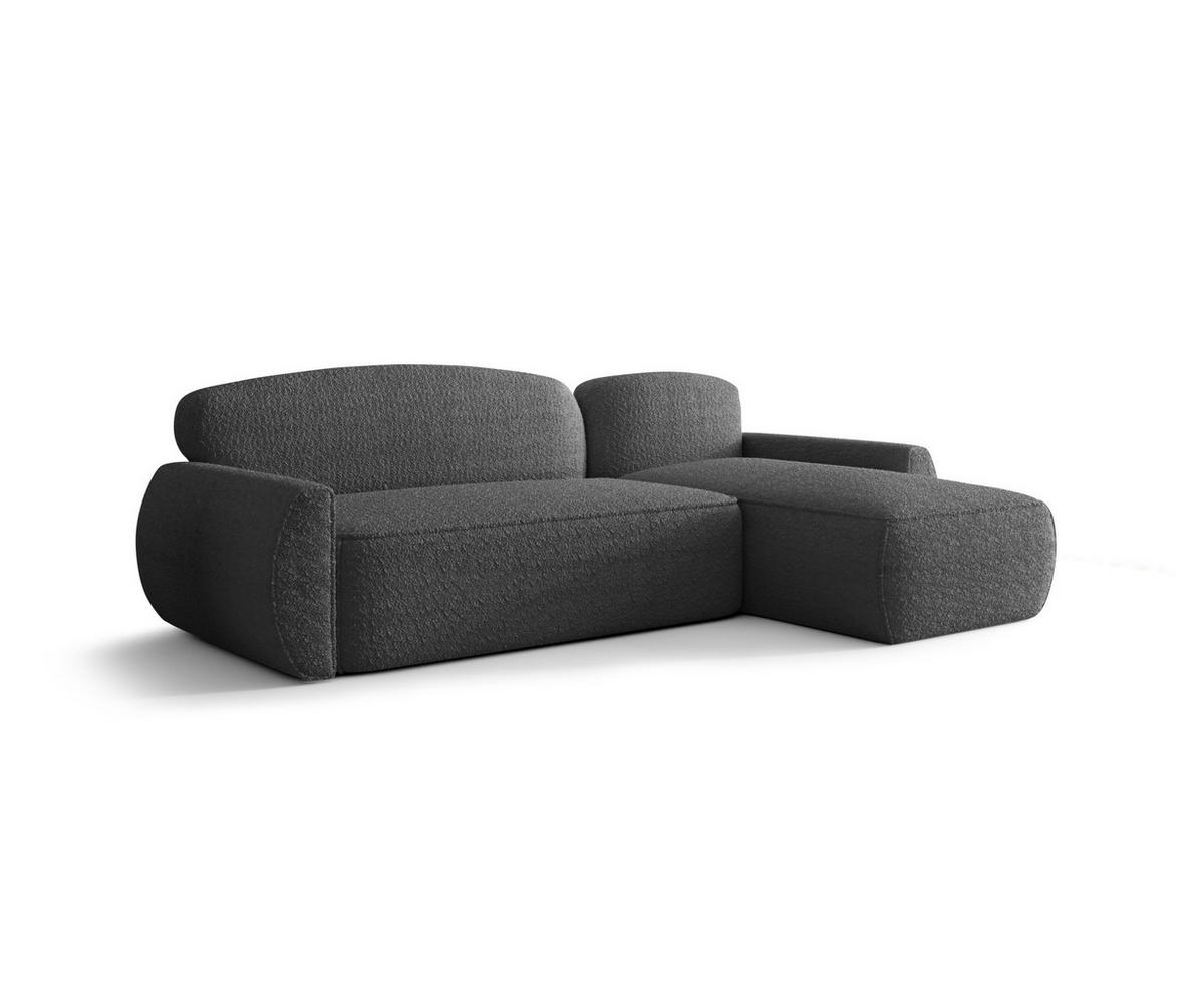 ECKSOFA mit Schlaffunktion LUCAS Quelle 92 Rechts - Dunkelgrau, Textil (240/145cm) - Bedante