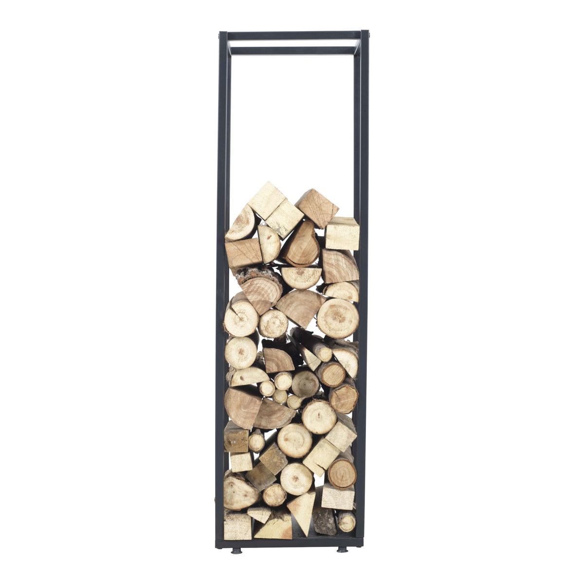 KAMINHOLZREGAL Tornved - Schwarz, Metall (35/120/35cm) - [en.casa]