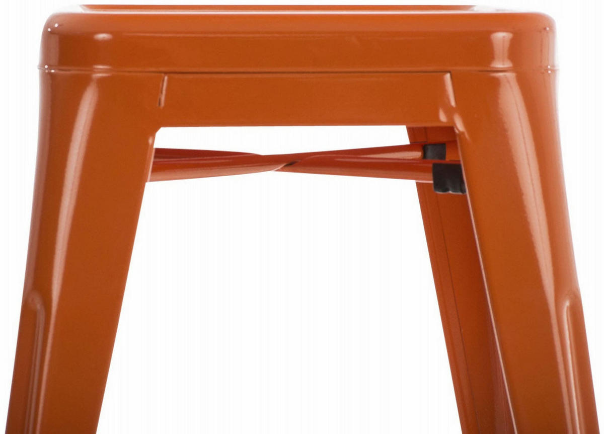 SITZHOCKER 4er Set Arvida orange - Orange, Metall (40/46/40cm) - TPFLiving