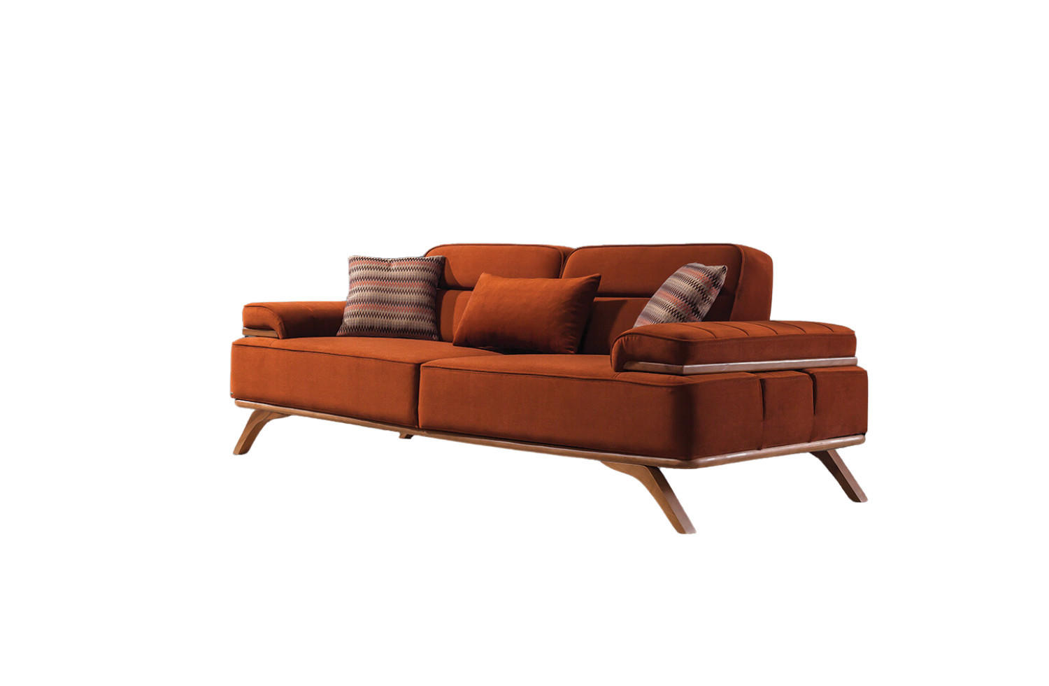 SOFA Andorra 2-Sitzer Samt Terracotta - Terracotta, Textil (200/85/95cm) - Villa Möbel