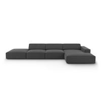 ECKSOFA rechts Jodie aus Samt grau 5 Sitzplätze - Grau, Textil (166/341cm) - Micadoni
