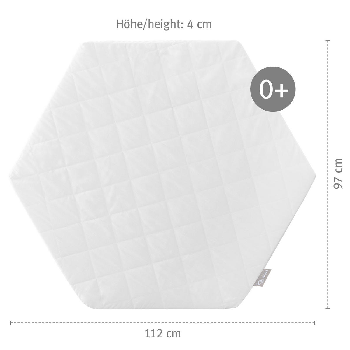 LAUFGITTERMATRATZE für 6-eckige Laufgitter - Weiß, Textil (112/4/97cm) - Roba