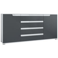SIDEBOARD Sylt Anthrazit matt / Weiß Hochglanz - Anthrazit, Holzwerkstoff (166.5/75.5/35cm) - Vladon
