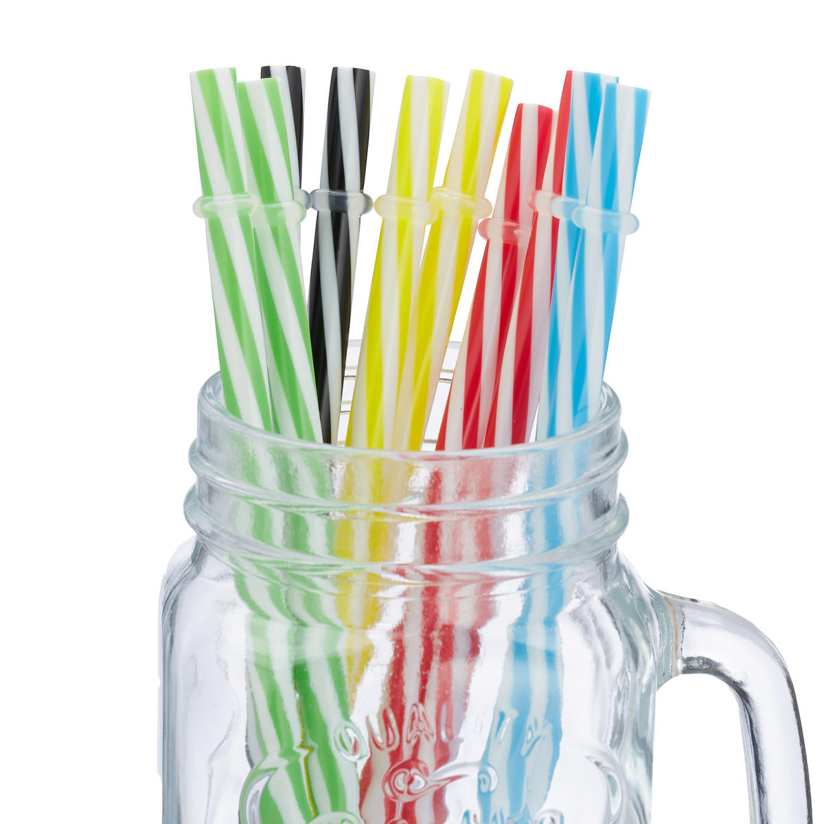 10xTRINKGLAS - Multicolor, Glas/Kunststoff - Relaxdays