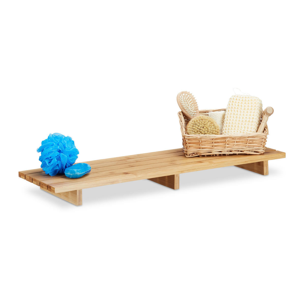 BADEWANNENABLAGE - Hellbraun, Holz (70/6/22cm) - Relaxdays