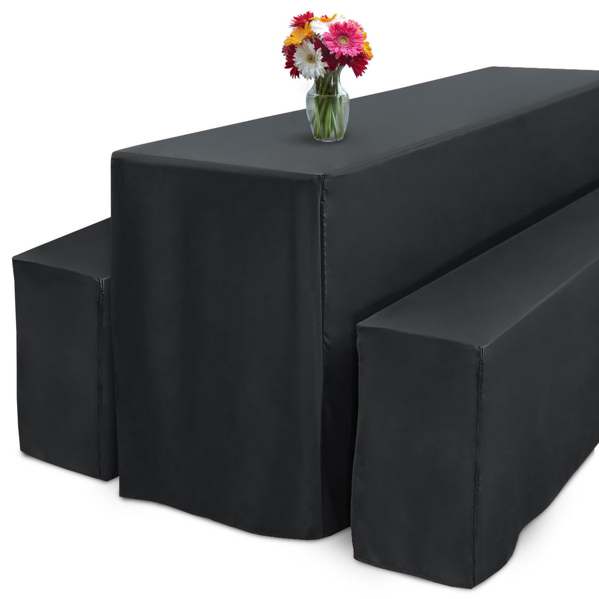 BIERTISCHHUSSE Premium L 50 cm Anthrazit 3tlg - Anthrazit, Kunststoff/Textil (50/220cm) - Beautissu 