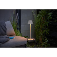 3IN1-LED-TISCHLAMPE - Flaschenleuchte mit Dimmfunktion und warmweißem Licht für Innen und Außen, Plissee beige - Beige, Metall (15/15/45cm) - Northpoint