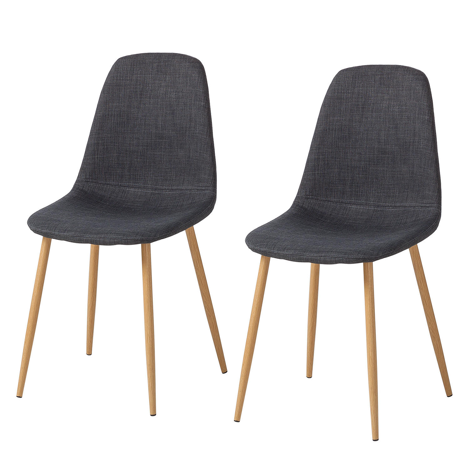 POLSTERSTUHL-SET - Anthrazit, Textil/Metall (44/87/52cm) - home24