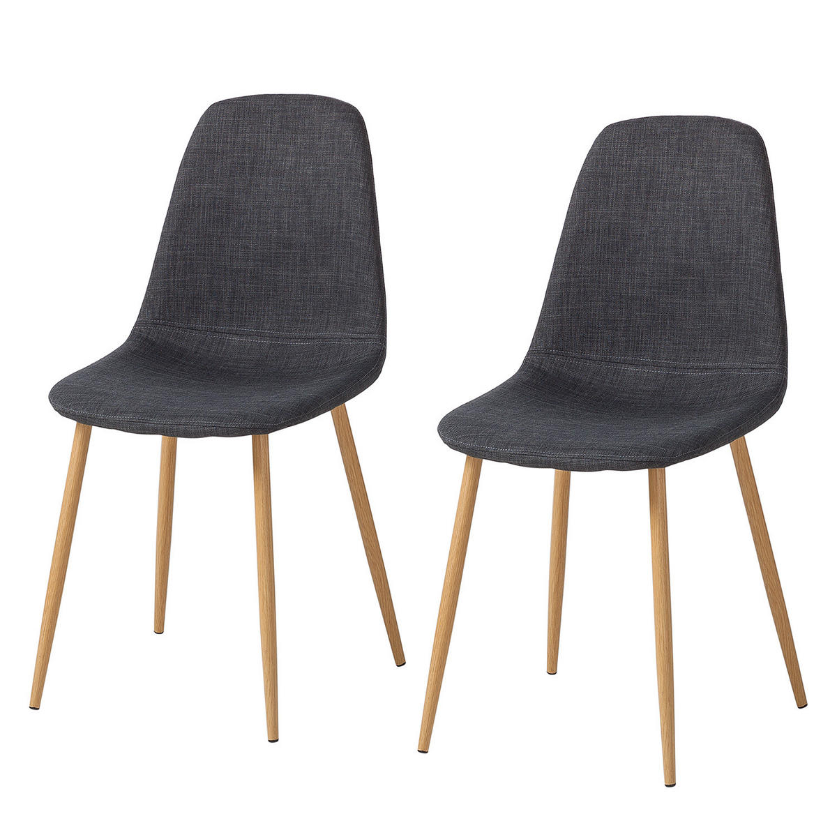 POLSTERSTUHL-SET - Anthrazit, Textil/Metall (44/87/52cm) - home24