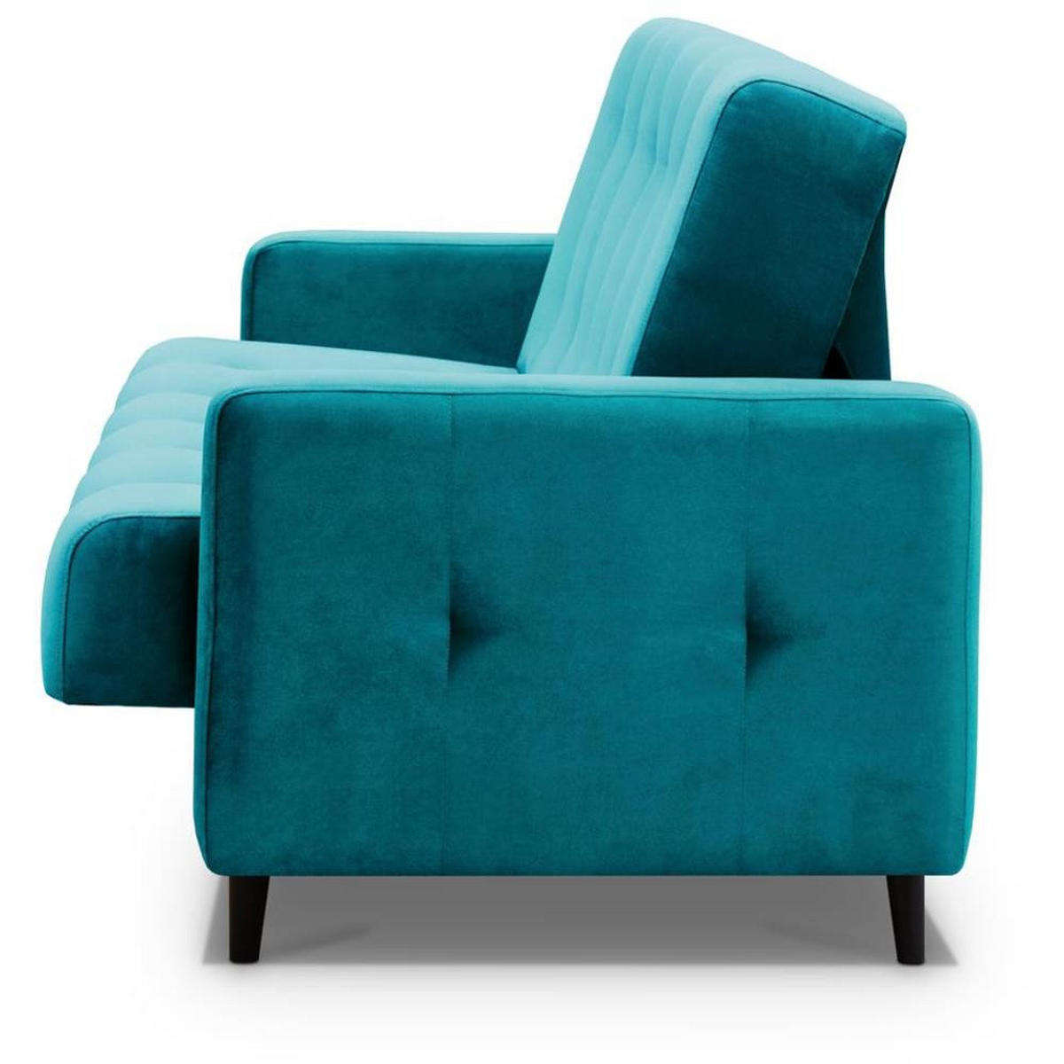 3-SITZER Schlafsofa Nancy Bis türkis - Türkis, Holz/Textil (220/89/93cm) - Beautysofa